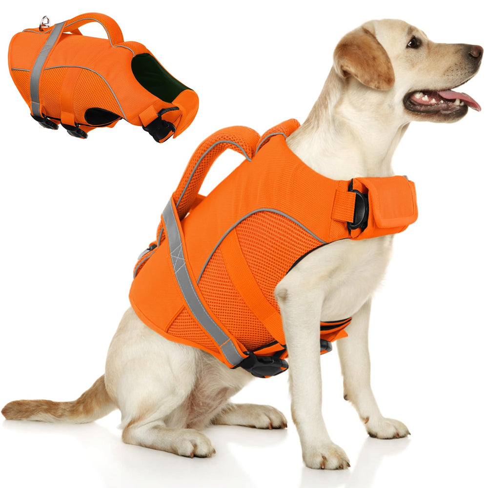Queenmore gilet orange XXL avec tissu ripstop pour chiens.