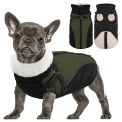 Queenmore manteau-chien moyen harnais integre et fermeture-dos pour promenades faciles.
