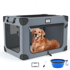 QUIBBLICK cage chien doux 42 pouces pliable pour voyages faciles et confort