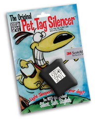 Quiet Spot Pet Tag Silencer noir vue avant, réduction du bruit des étiquettes.