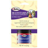 Quiko Multivitamin Daily Balance, flacon visible soutenant la vitalité des oiseaux.