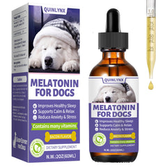 Quinlynx Mélatonine pour chiens – Bouteille-gouttes facilitant l’administration et le dosage