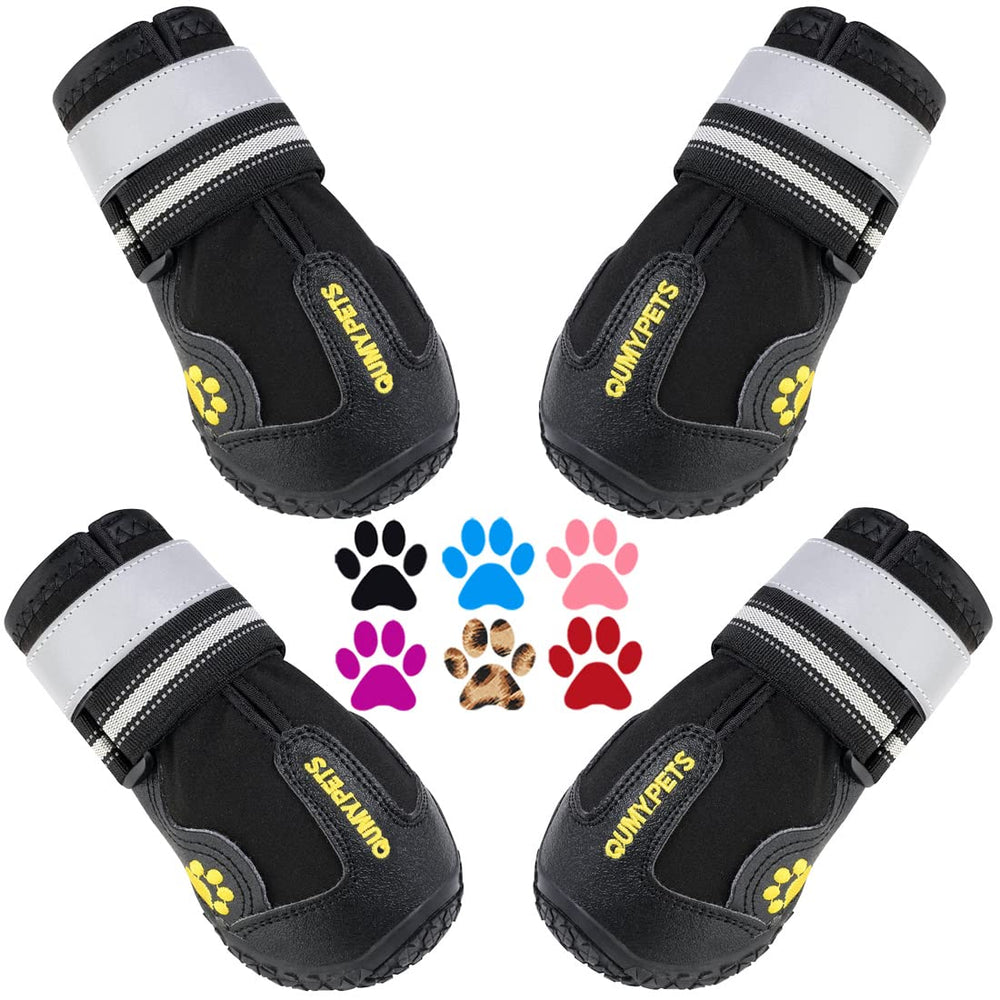 Bottes QUMY pour chien grand, vue de face, stabilité et protection des pattes