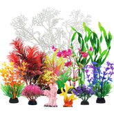 QUOZUO corail en résine rose, décor vivant et sûr pour l'aquarium.