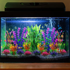 QUOZUO Plantes d'aquarium oranges dynamisent l'esthétique et l'espace de nage.