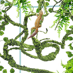 QUOZUO pont bois flexible terrarium, espace d'escalade naturel et sûr.