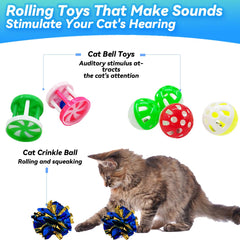 Balle à cloche QUVOVID: sons attractifs captant l’attention du chat.