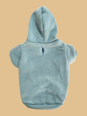 QWINEE Basic Hoodie bleu cadet vue arrière, look élégant et pratique