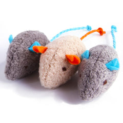 Q.Y.HOME souris peluche jouet chat avec oreilles réalistes pour stimuler le jeu