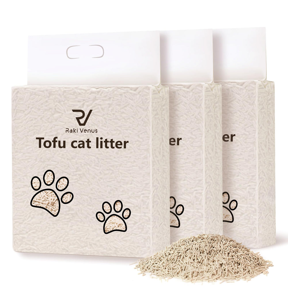Litière Raki Venus Tofu pour chat, granules d'origine offrant absorption efficace.