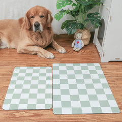 Ralxion tapis damier pour chiens, cuir végan durable protégeant les sols.