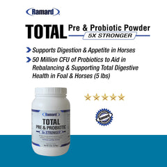 Poudre Ramard prébiotique et probiotiques pour chevaux, versement précis, peut aider l’absorption des nutriments.