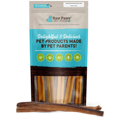 Bâtonnets pizzle Raw Paws épais, 12 pouces, idéal pour mastiquer durablement les grands chiens.
