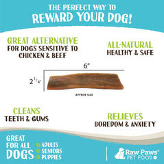 Raw Paws Camel Skin Chews – démonstration de la composition pour la santé dentaire potentielle.