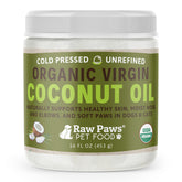 Raw Paws – bouteille huile coco bio vierge de 16 onces, pour peau et pelage.