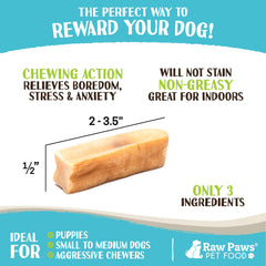 Raw Paws Yak Chews, texture dense favorisant une hygiène buccale.