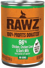 Rawz 96% pour chien – boîte poulet et foie, lait de chèvre, repas savoureux et nutritif