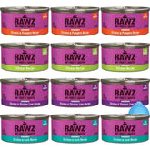 Rawz chat humide boîtes poulet-canard, repas savoureux et pratique.