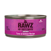 Rawz chat thon-saumon: texture effilochée riche en protéines pour chats actifs.