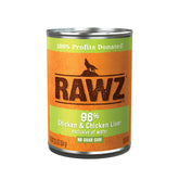 Conserve Rawz pour chien au poulet et foie, repas riche en protéines.