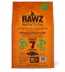 Ingrédients Rawz, croquettes riches en poulet et dinde sans farine.