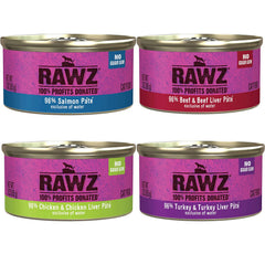 Rawz Pâté Chat Dinde en boîte 3oz, variété savoureuse pour chats.
