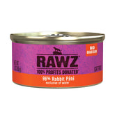Rawz Pâté Chat Lapin en boîte, repas humide de haute qualité.