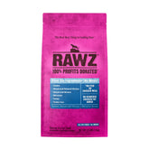 Rawz croquettes saumon-poulet-morue emballage, protéines élevées sans céréales