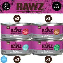 Rawz Senior Pâté thon, protéine élevée et humidité optimale