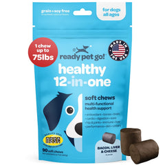 Ready Pet Go 12-en-1 pour chiens, bouteille versement, soutien global.