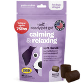 Ready Pet Go! friandises apaisantes — emballage clair pour trajets en voiture.