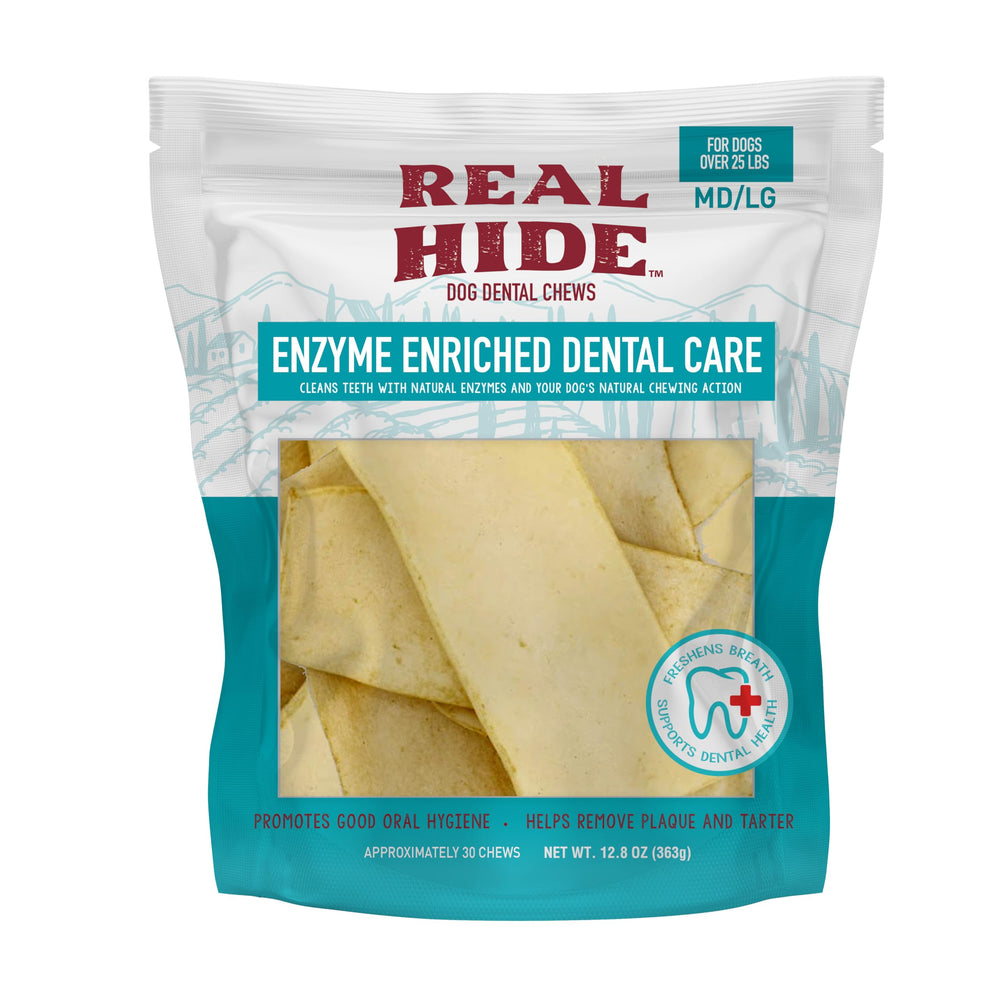 Real Hide friandises dentaires enzymées 12,8 oz: session de mastication durable.