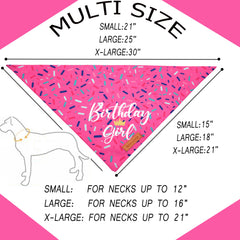 Design anniversaire Realeaf bandana chien rose, style festif pour photo souvenir.