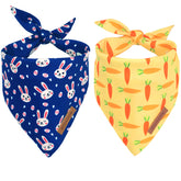 Bandana chien Realeaf paques triangle réversible, ensemble de 2 pour sorties.
