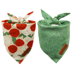 Bandanas Realeaf imprimé fleuri, duo pack pour chien, idéal pour le printemps.