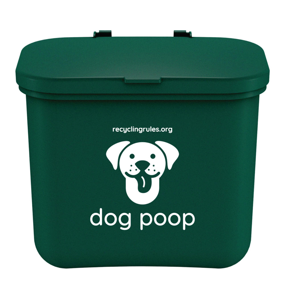 Poubelle suspendue Recycling Rules en vert prête pour les sacs de crottes de chien, pratique et discrète.