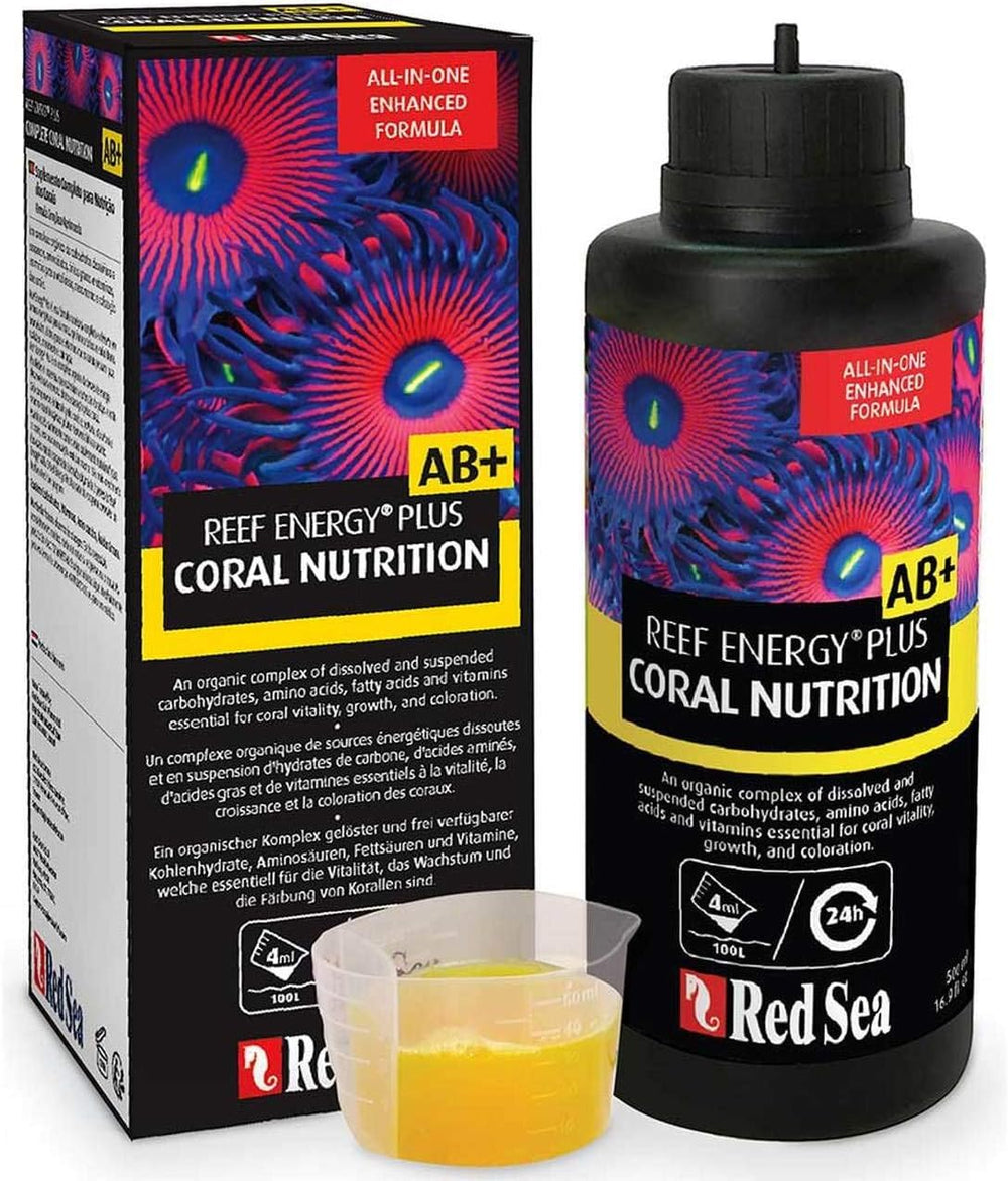 Bouteille Red Sea Reef Energy Plus prête à l’emploi pour nourrir les coraux.