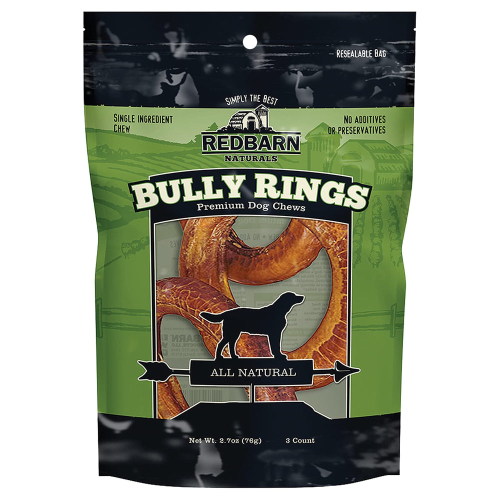 Redbarn Bully Rings – anneaux pour chien, ensemble pack de 2, goût naturel durable.