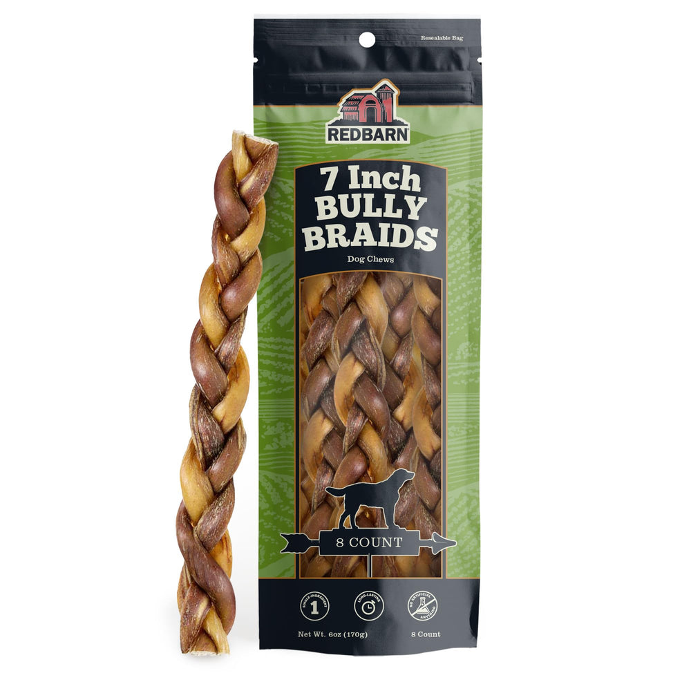 Redbarn Os torsades 7 pouces pour chien, mastication durable et naturelle.
