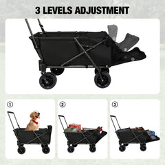 Chariot REDCAMP avec poignée réglable et verrouillage, ajustement rapide pour différentes tailles