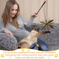 Relaxgiant plume chat sterilise-artisanale : plumes stérilisées et faites main pour la durabilité.