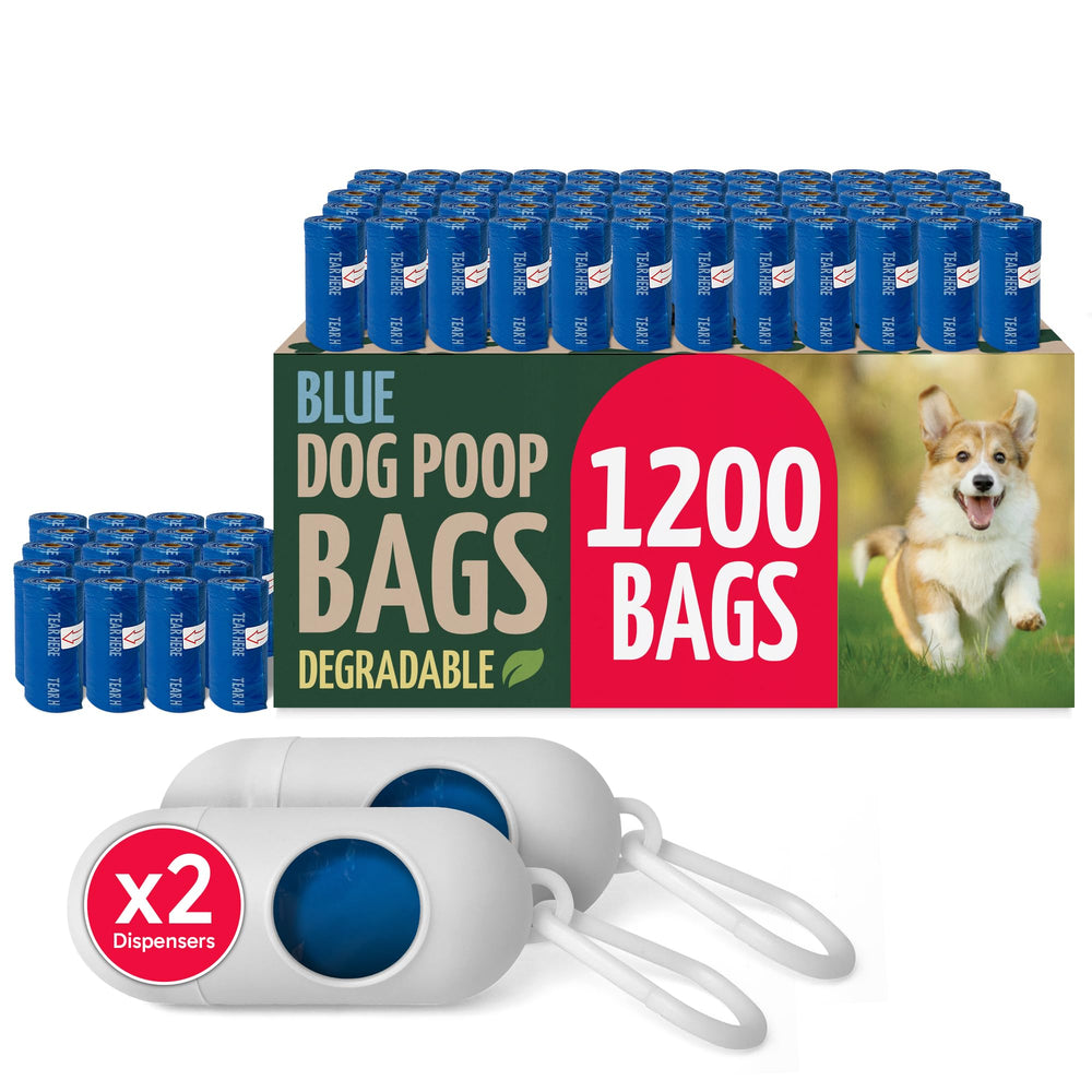 Reli sacs crottes chien bleus 1200, pratique pour promenades quotidiennes.
