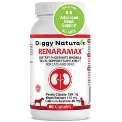 renaramax capsules 60 : complément pratique pour le soutien rénal chez chats et chiens.