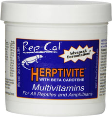 Rep-Cal Herptivite poudre de supplément pour reptiles et amphibiens, soutien nutritionnel potentiel.
