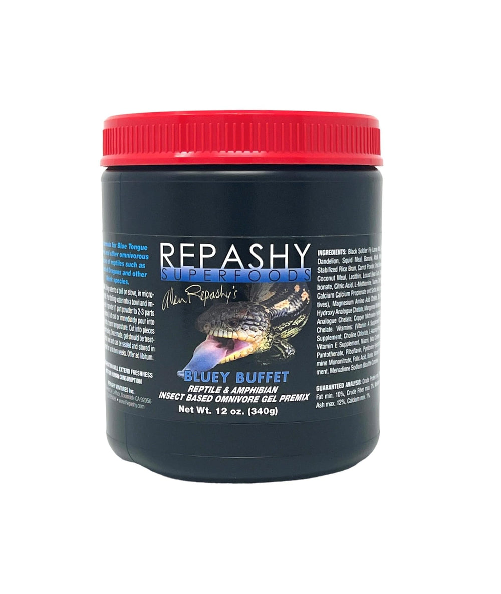 Repashy Bluey Buffet, bocal 340 g, repas équilibré pour écaille à langue bleue