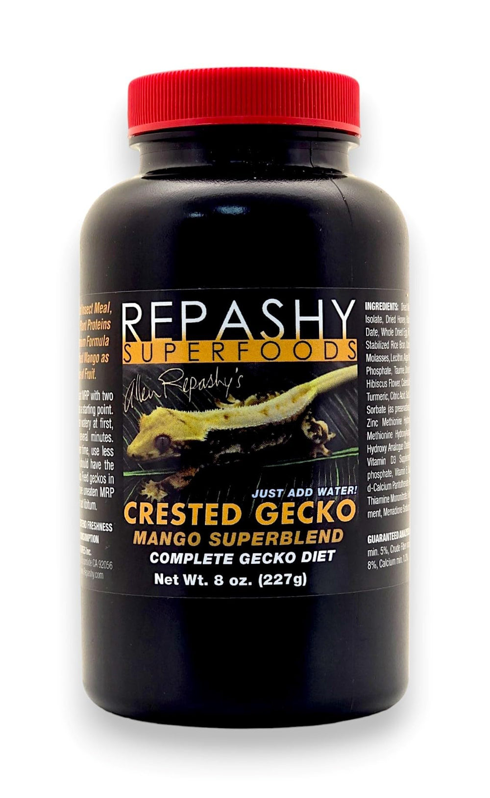 Repashy Gecko à Crête Mangue Superblend, flacon, alimentation complète pour gecko à crête et appétit soutenu