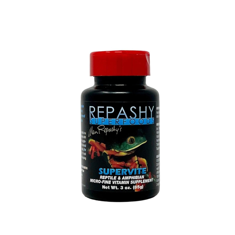 Repashy SuperVite, poudre vitaminée micro-fine, soutient la nutrition des reptiles et amphibiens.