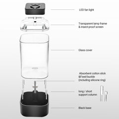 Verre transparent offrant une vision à 360 degrés et nettoyage facile.