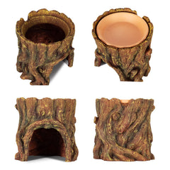 REPTIZOO-bassin-eau-argile-naturel: humidité naturelle au sommet pour l’abri.