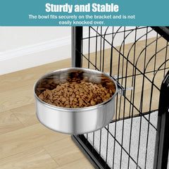 Bol Reshiho en inox anti-déversement pour cage animale